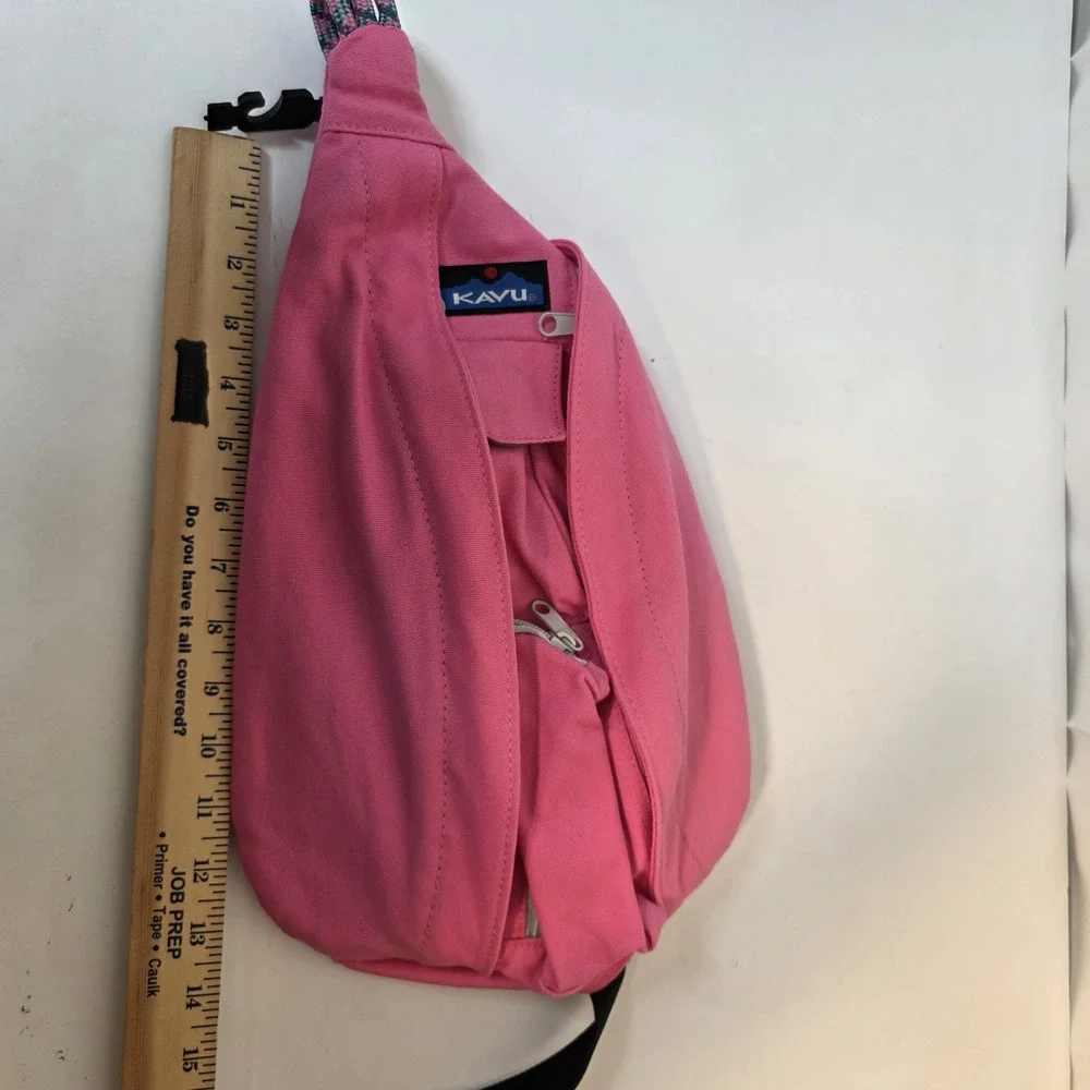 KAVU Rope Bag Pink Sling Crossbody Backpack 100% Cotton NWT